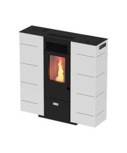 Stufa a pellet slim canadian stove "slim 6" bianco 6,14 kw