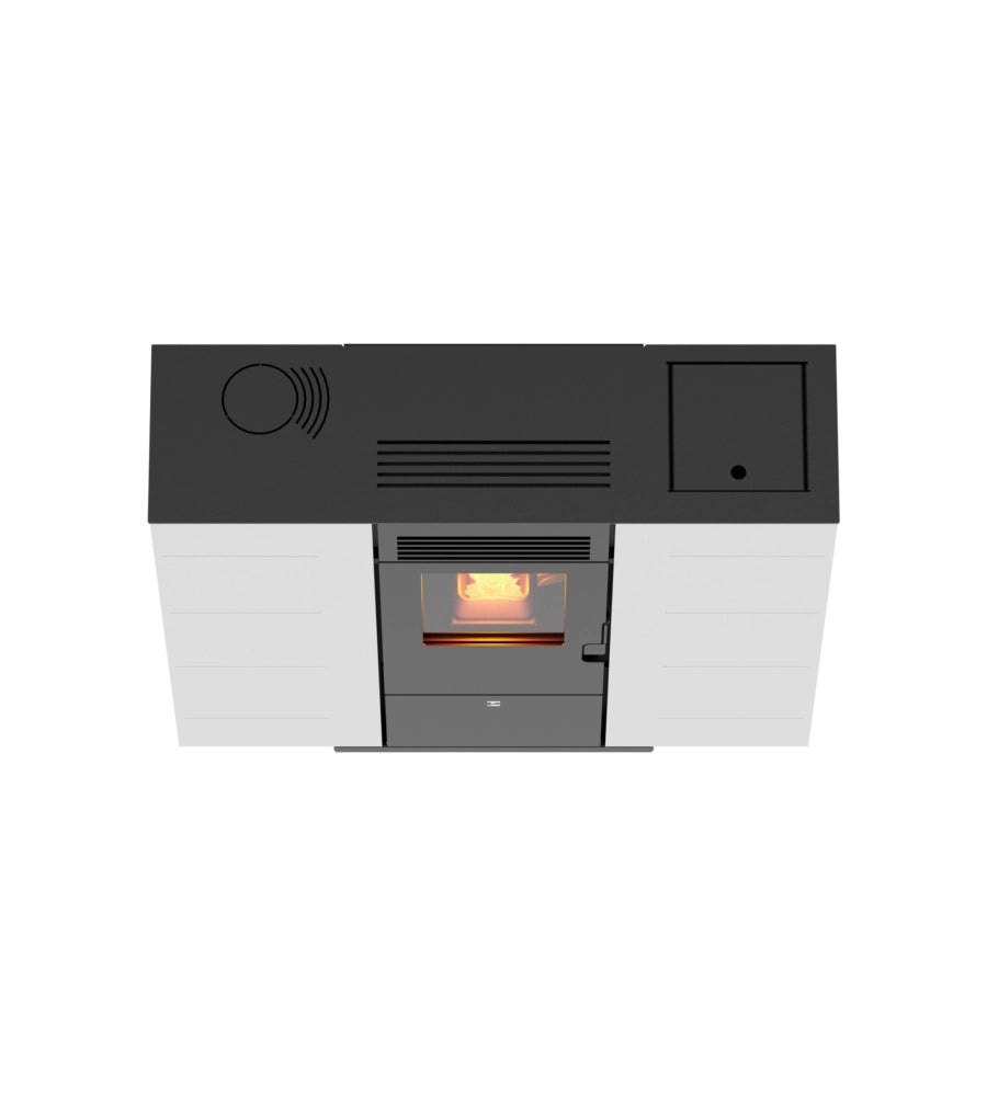 Stufa a pellet slim canadian stove "slim 6" bianco 6,14 kw