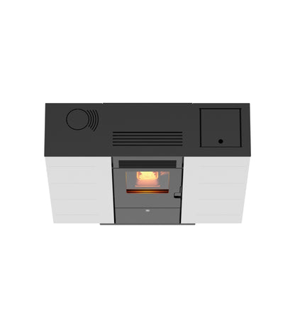 Stufa a pellet slim canadian stove "slim 6" bianco 6,14 kw