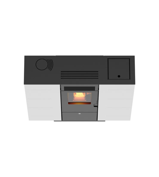 Stufa a pellet slim canadian stove "slim 6" bianco 6,14 kw